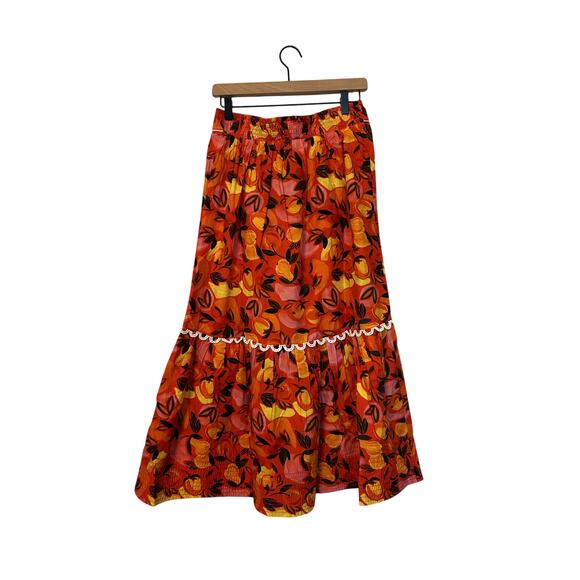 Farm Rio Tiered Flare-Hem Printed Midi Skirt - Picture 7 of 7